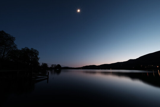 Moon over Coniston Water