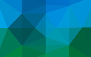 Light Blue, Green vector shining triangular background. Colorful illustration in Origami style with gradient.  Completely new template for your business design.