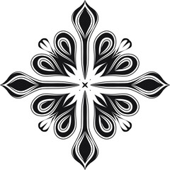 creative vector mandala design.simple mandala design in black color.