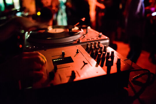Dj equipment in the club