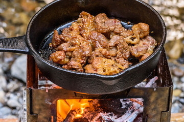 アウトドア定番料理　焼き肉