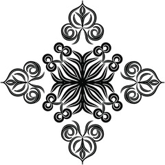 creative vector mandala design.simple mandala design in black color.