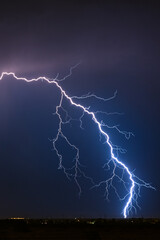 night sky lightning bolt and thunderstorm