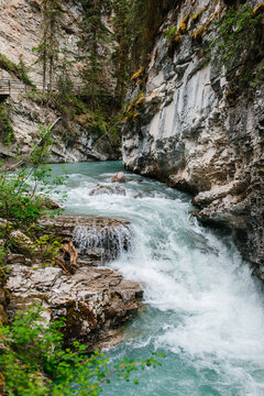 Johnston Canyon river at the banff national park