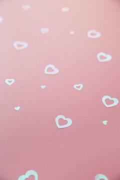 Think pink: hearts on a pink background