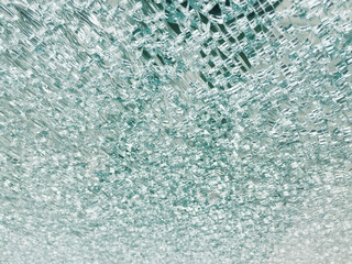 Close up of shattered glass window