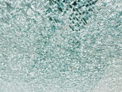 Close up of shattered glass window