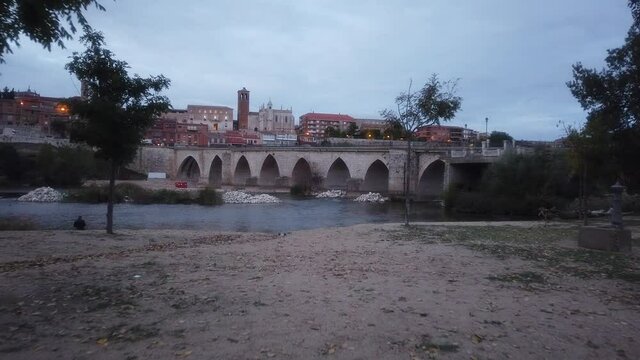 Tordesillas, historical village with bridge. Valladolid, Spain. Europe