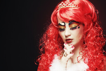 Princess with bright red hair