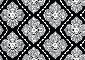 traditional Indian paisley pattern on  black       background