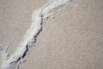 Great salt lake desert surface close up at Bonneville Salt Flats in summer Utah