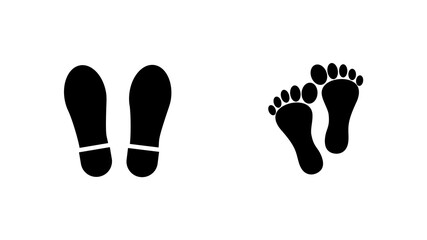 Footsteps icon in flat  isolated on white background
