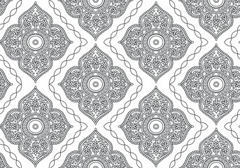 traditional Indian paisley pattern on outline 