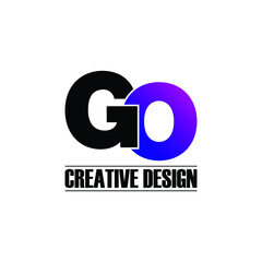 Letter GO simple logo design vector