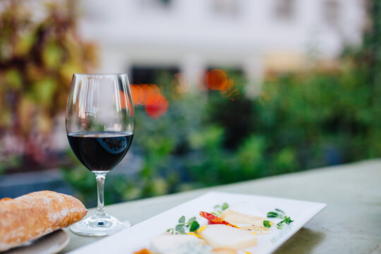 Red wine on the patio