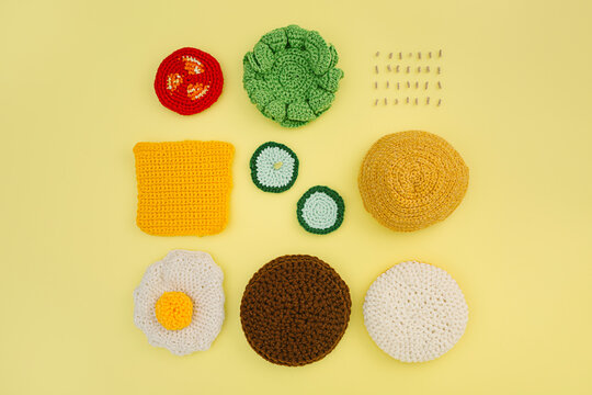 Amigurumi Hamburger Ingredients