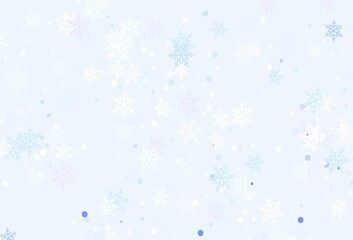 Light Gray vector layout with bright snowflakes.