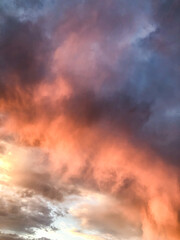 Closeup of dramatic sunset (or sunrise) clouds 