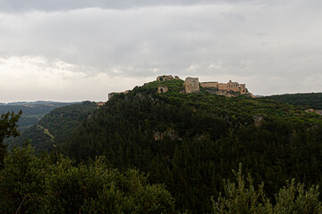 Image of the Sahyun Castle, a famous medieval castle built during the crusades on a hilltop and is also known as Qal'at Salah al din (Castle of Saladin) among locals.