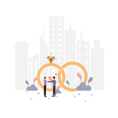 Proposing beloved lover flat illustration.Vector design template.Suitable for landing page, ui, website, mobile app, editorial, poster, flyer, article, and banner.