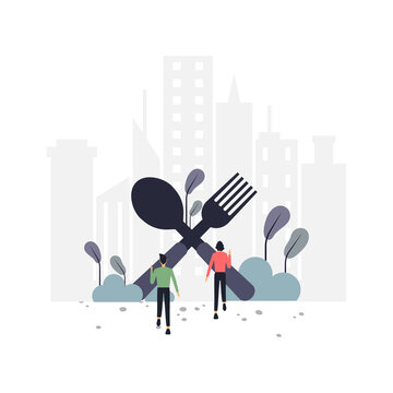 Foodie flat illustration.Vector design.Suitable for landing page, ui, website, mobile app, editorial, poster, flyer, article, and banner.