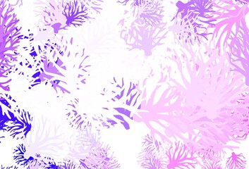 Fototapeta na wymiar Light Purple, Pink vector abstract backdrop with branches.