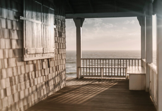 Cape Cod Porch in Winter Light