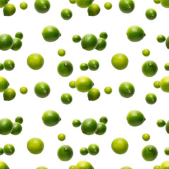 Seamless pattern with falling green lime. Tropical abstract Seamless pattern background. Lime on the white background. falling limes