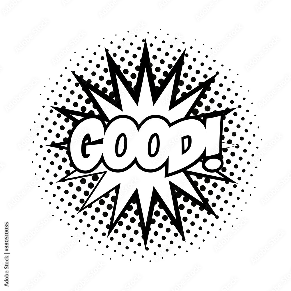 Poster expression splash with good word pop art line style