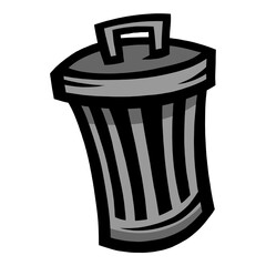 Metal garbage can with lid and handle