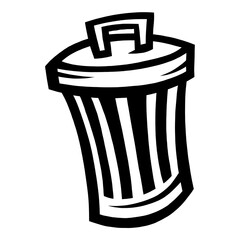 Metal garbage can with lid and handle