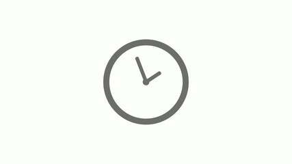Gray color circle 12 hours clock icon without trick, Clock icon