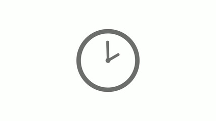 Gray color circle 12 hours clock icon without trick, Clock icon