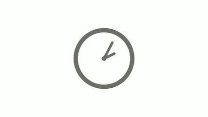 Gray color circle 12 hours clock icon without trick, Clock icon