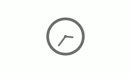 Gray color circle 12 hours clock icon without trick, Clock icon