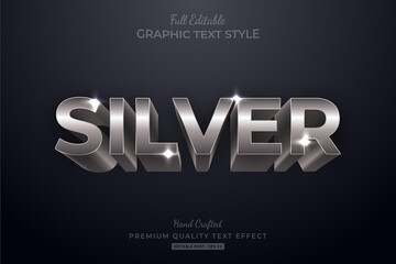 Silver Shine Editable Text Style Effect