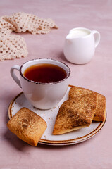 Traditional shortbread cookies with cinnamon