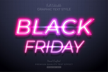 Black Friday Neon Pink Editable Text Style Effect