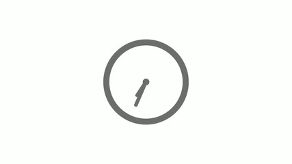 New gray color 12 hours circle clock icon on white background,clock icon without trick