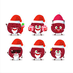 Santa Claus emoticons with slice of beet root cartoon character