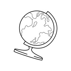 Vector globe icon. World map. Vector illustration.