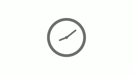 New gray color 12 hours circle clock icon on white background,clock icon without trick