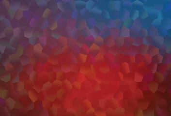 Dark Blue, Red vector texture with colorful hexagons.