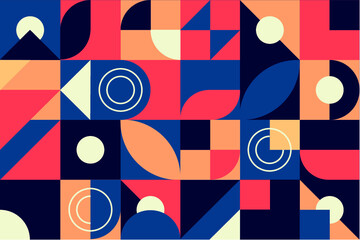 Geometry minimalistic artwork poster with simple shape and figure. Abstract pattern design in Scandinavian style for web banner, business presentation, branding package, fabric print, wallpaper