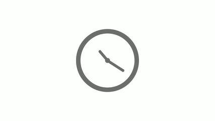 New gray color 12 hours circle clock icon on white background,clock icon without trick