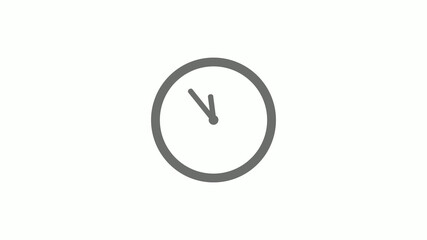 New gray color 12 hours circle clock icon on white background,clock icon without trick