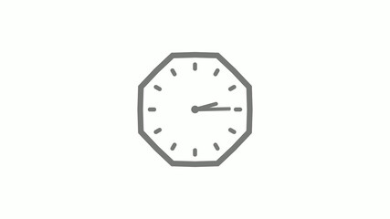 Counting down gray color clock icon on white background