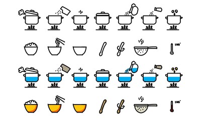 Cooking Direction Vector Set Hand Drawn Instruction