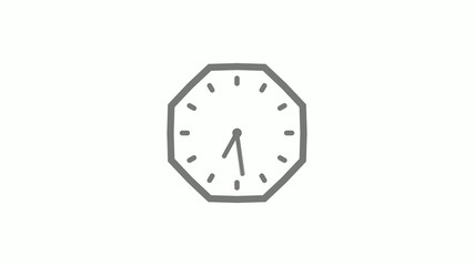 Fototapeta na wymiar Gray color counting down clock icon on white background,clock icon