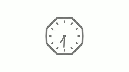Fototapeta na wymiar Gray color counting down clock icon on white background,clock icon